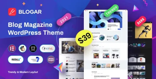 Blogar Blog Magazine Theme 1.2.8 GPL Theme