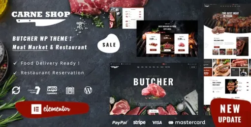 Carne Butcher Meat Restaurant 1.3 GPL Theme