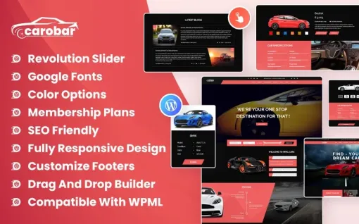 Carobar Car Dealer WordPress Theme 1.0.0 GPL Theme