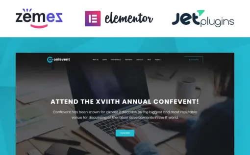 Confevent Event Landing Page WordPress Theme 1.0.0 GPL Theme