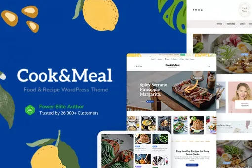 Cook&Meal Food Blog Recipe WordPress Theme 1.0.1 GPL Theme