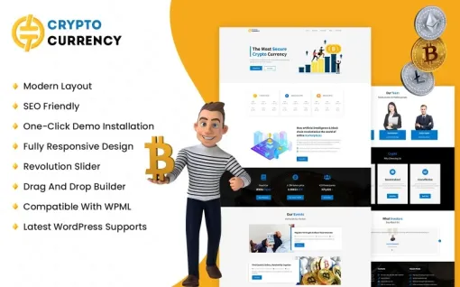 Crypto Currency WordPress Theme 1.0.0 GPL Theme