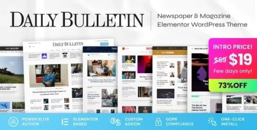 Daily Bulletin Magazine Newspaper WordPress Theme 1.0.1 GPL Theme