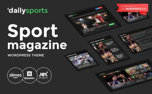 DailySports Sport Magazine WordPress Theme 1.0.1 GPL Theme