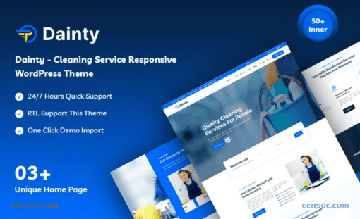 Dainty Cleaning Service Responsive WordPress Theme 1.0.1 GPL Theme