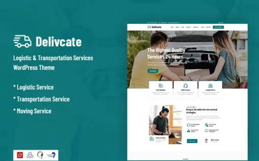 Delivcate – Logistic Transportation Service WordPress Theme 1.0.0 GPL Theme