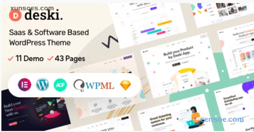 Deski Modern Saas Software landing page WordPress theme 1.2.3 GPL Theme