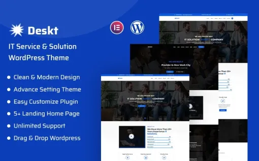 Deskt IT Service and IT Solutions Responsive WordPress Theme 1.0.0 GPL Theme