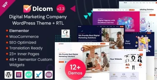 Dicom IT Startup SEO Marketing Services WordPress Theme 2.3 GPL Theme