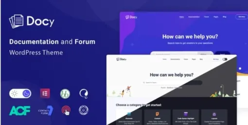 Docy Documentation and Knowledge base WordPress Theme with Helpdesk Forum 3.4.3 GPL Theme