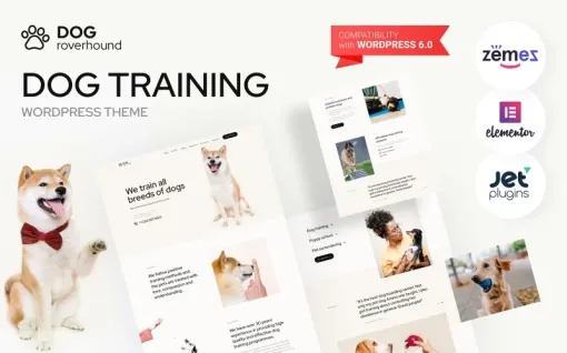 Dog Roverhound Dog Training WordPress Theme 1.0.1 GPL Theme