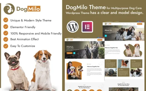 DogMilo WordPress Dog Care Theme WordPress Theme 1.0.0 GPL Theme