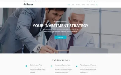 Dollarex Investment Company Finance WordPress Theme 1.0.0 GPL Theme