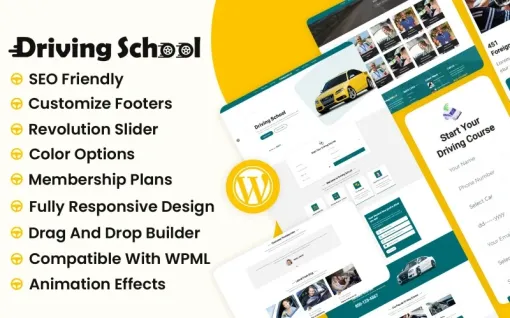 DriveOn Driving School WordPress Theme 1.0.0 GPL Theme