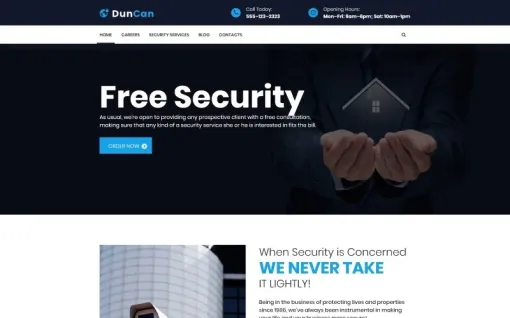 DunCan Security Systems Bodyguard Services WordPress Theme 1.0.0 GPL Theme