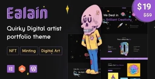 Ealain | Digital Artist Creative Portfolio WordPress Theme + Figma 1.0.3 GPL Theme