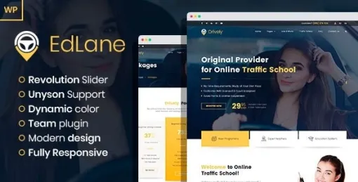 EdLane Driving School WordPress theme 1.0.0 GPL Theme