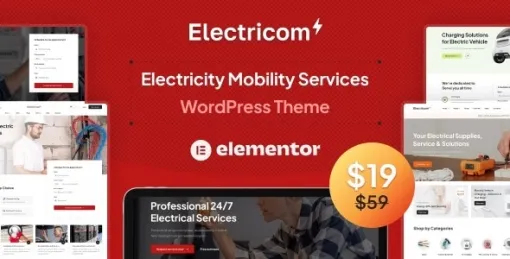 Electricom Electricity Mobility Services WordPress theme 1.0.5 GPL Theme