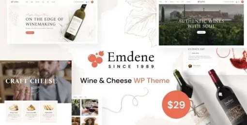 Emdene Wine Cheese WordPress Theme 1.0.3 GPL Theme