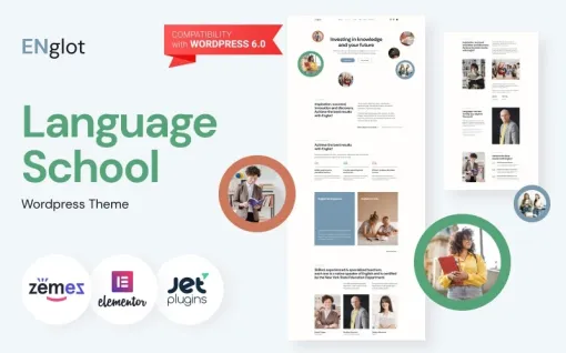 Englot Clean Language Course WordPress Theme 1.0.1 GPL Theme