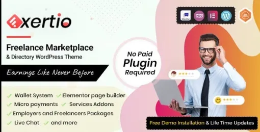 Exertio Freelance Marketplace WordPress Theme 1.3.0 GPL Theme
