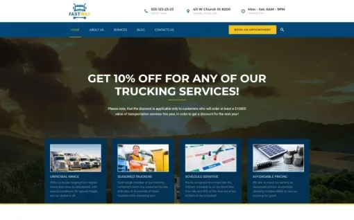 FastWay Transportation Company Responsive WordPress Theme 1.0.0 GPL Theme