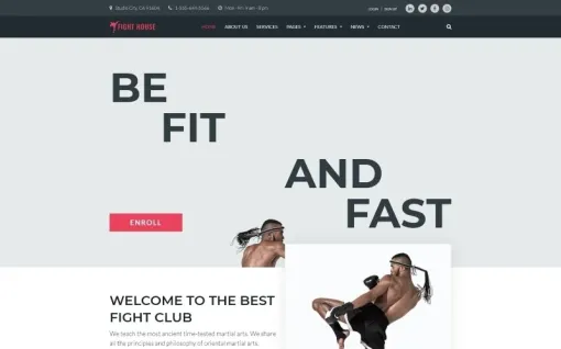 Fight House Brutal Martial Arts Club WordPress Theme 1.0.1 GPL Theme