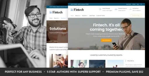 Fintech Startup WordPress Theme 1.4.3 GPL Theme