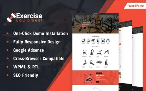 Fitness and Exercise Equipment Store WordPress Theme 1.0.0 GPL Theme