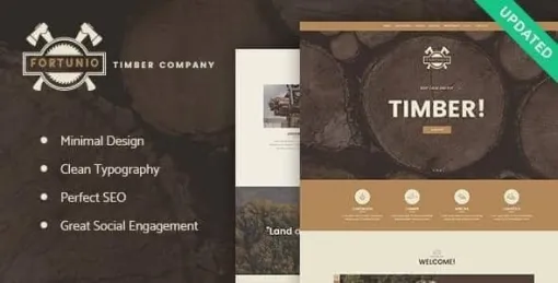 Fortunio Timber / Forestry / Wood Manufacture WordPress Theme 1.2.1 GPL Theme