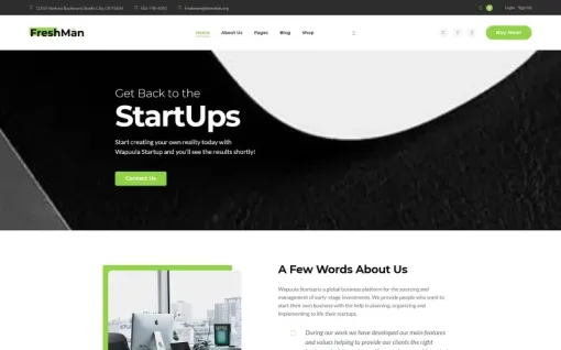 Freshmen Startup Company WordPress Elementor Theme WordPress Theme 1.0.1 GPL Theme