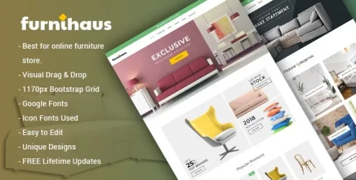 Furnihaus Responsive Furniture WooCommerce Theme 1.1.1 GPL Theme