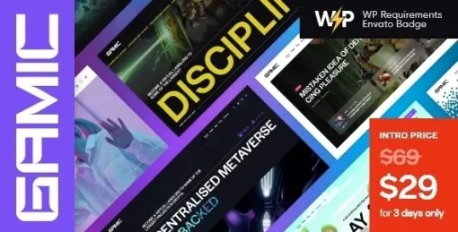 Gamic Metaverse Gaming Crypto WordPress Theme 1.3.0 GPL Theme