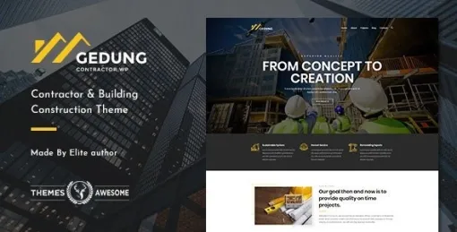 Gedung | Contractor Building Construction Theme 1.3 GPL Theme