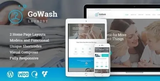 GoWash | Dry Cleaning Laundry Service WordPress Theme 1.2.2 GPL Theme