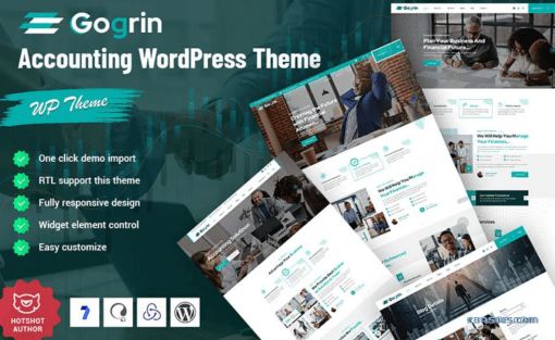 Gogrin Accounting Responsive WordPress Theme 1.0.1 GPL Theme