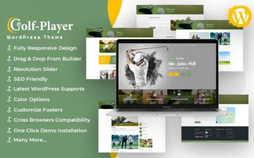 Golf player Golf and Sport WordPress Theme 1.0.0 GPL Theme