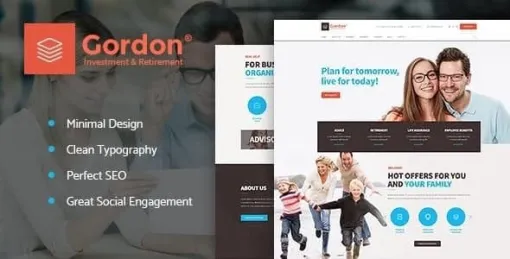 Gordon | Investments Insurance Company WordPress Theme 1.1.1 GPL Theme