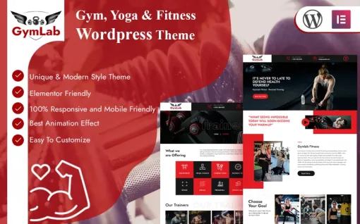 GymLab Premium WordPress Theme WordPress Theme 1.0.0 GPL Theme