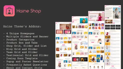 Haine eCommerce Shop for Fashion, Clothing, and Online Store Elementor WordPress WooCommerce Theme 1.6 GPL Theme
