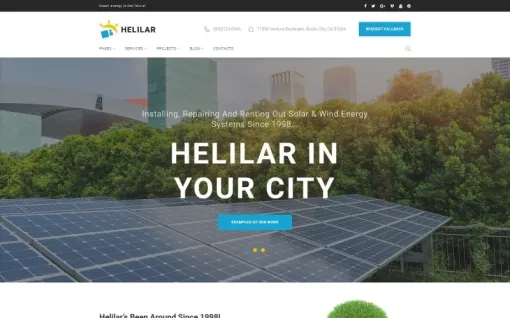 Helilar Solar Renewable Energy WordPress Theme 1.0.0 GPL Theme