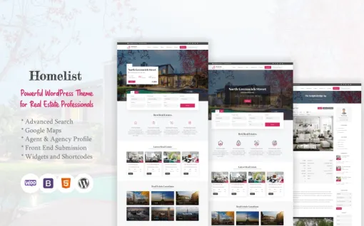 Homelist Real Estate WordPress Theme 1.0.0 GPL Theme