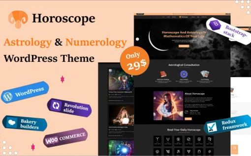 Horoscope Astrology and Numerology WordPress Theme 1.0.0 GPL Theme