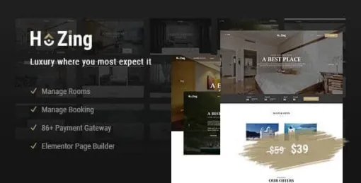 Hozing Hotel Booking WordPress Theme 1.2.0 GPL Theme