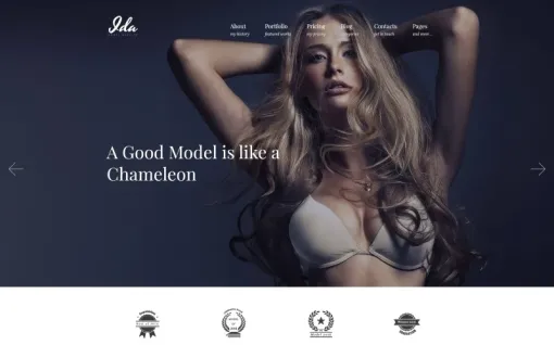 Ida Model Photo Portfolio WordPress Theme 1.0.0 GPL Theme