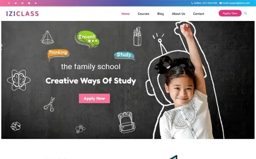 Iziclass Kindergarten and Preschool WordPress Theme 2.0.0 GPL Theme