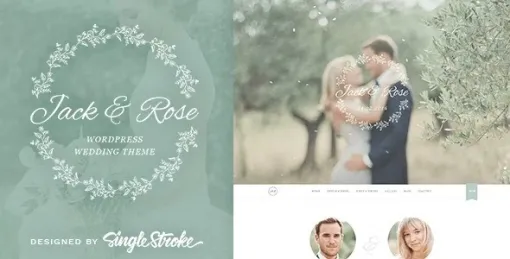 Jack Rose A Whimsical WordPress Wedding Theme 1.5.8 GPL Theme