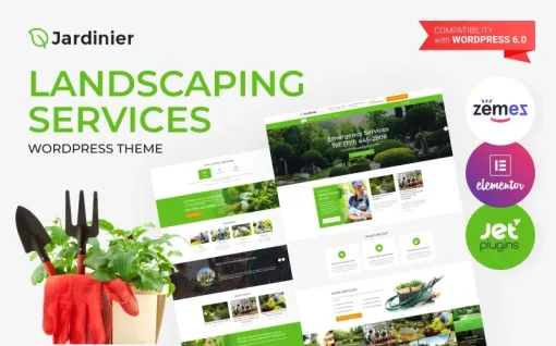 Jardinier Landscaping Services WordPress Theme 1.0.3 GPL Theme