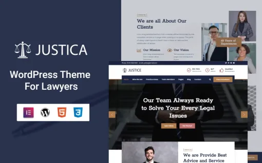 Justica Responsive Justice Firm WordPress Theme 1.0.0 GPL Theme