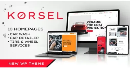 Kørsel Car Services, Auto Wash Repair 1.0.5 GPL Theme